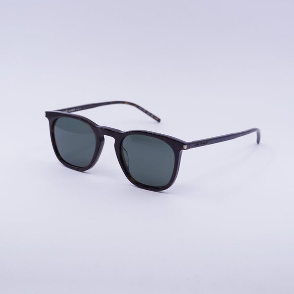 Saint Laurent SL623 002 Sunglasses Dark Havana Round Frame, Grey Lenses - Picture 1 of 11